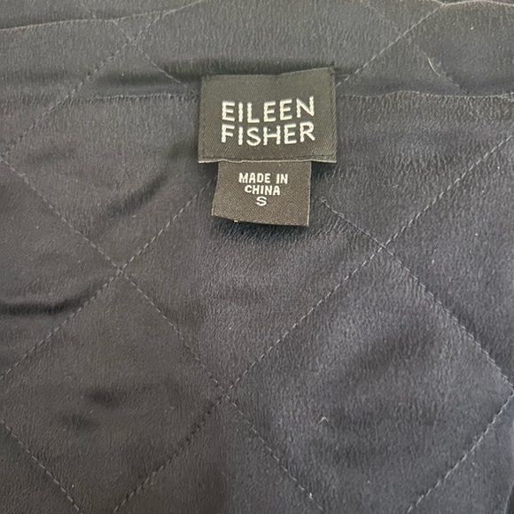 Eileen Fisher Deep Navy Velvet Teddy Jacket Silk Blend Small - Picture 4 of 8